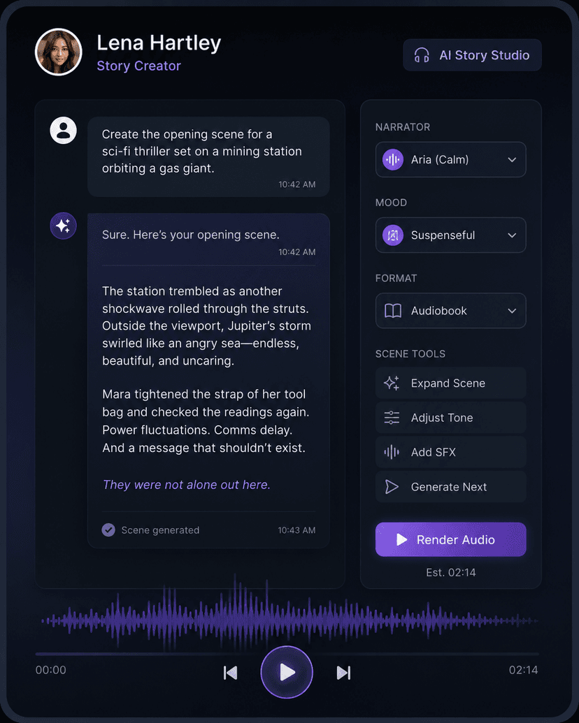 Create audiobooks with Story