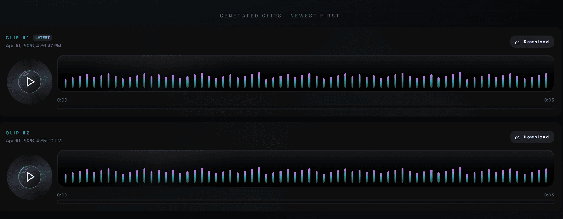 TikTok-ready audio generation result