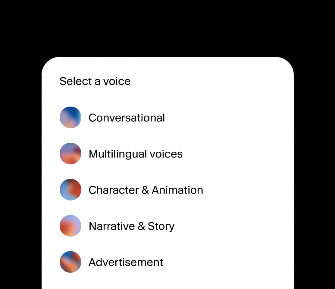 Voice changer select a voice interface