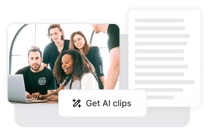 AI editor preview for turning video content into clips and text