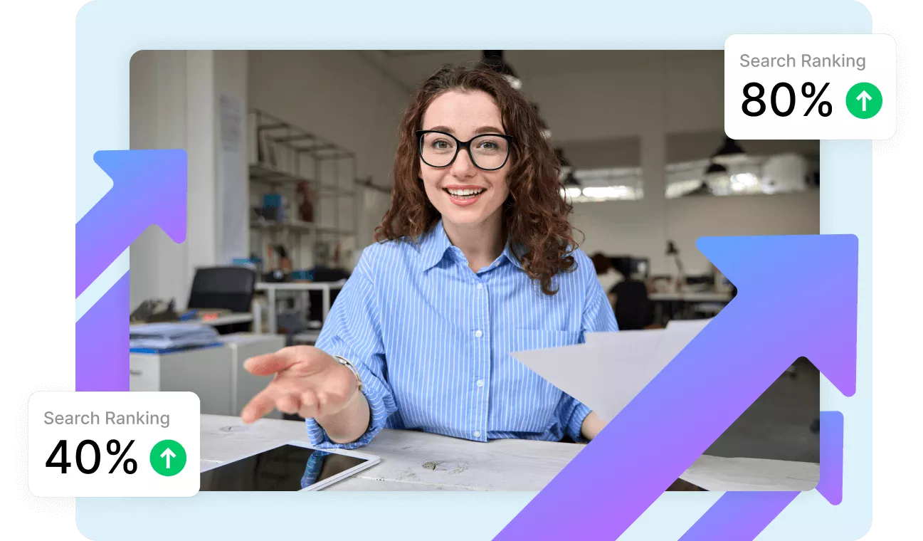 Video transcript content prepared for search and publishing